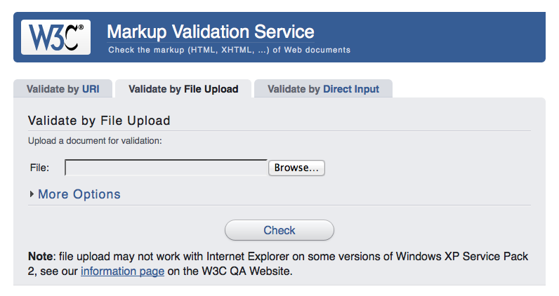 Abbildung 11:  Der HTML-Validator des World Wide Web Consortiums