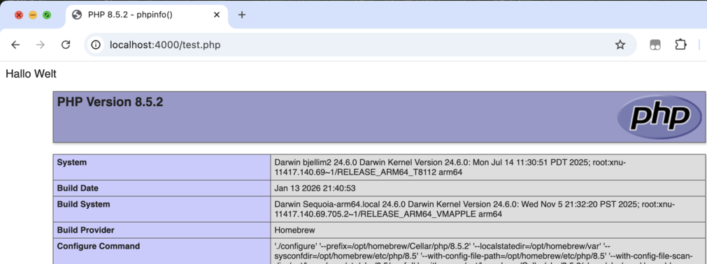 Abbildung 128: So funktioniert PHP: Webserver, richtige Endung, richtiger Programmcode